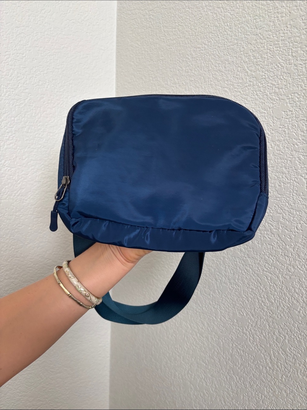 Nylon Compact Crossbody Bag in Deep Navy